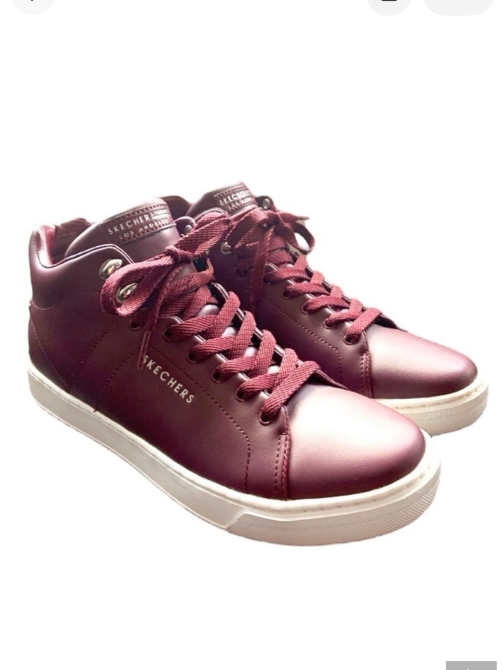 Skechers Street Los Angeles Sneakers Rise Fit Burgundy Leather Women’s 7.5 VGC
